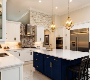 White Kitchen Design Beautiful luxury home kitchen with white cabinets.